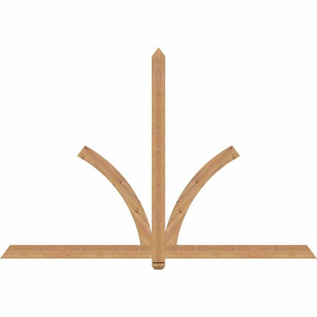 Ekena Millwork Redmond Smooth Timber Gable Bracket, Western Red Cedar, 84"W x 56"H x 1 1/2"D x 3 1/2"F, 16/12 Pitch GBW084X56X0204RED00SWR